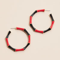 Color Block Enamel Hoop Earrings