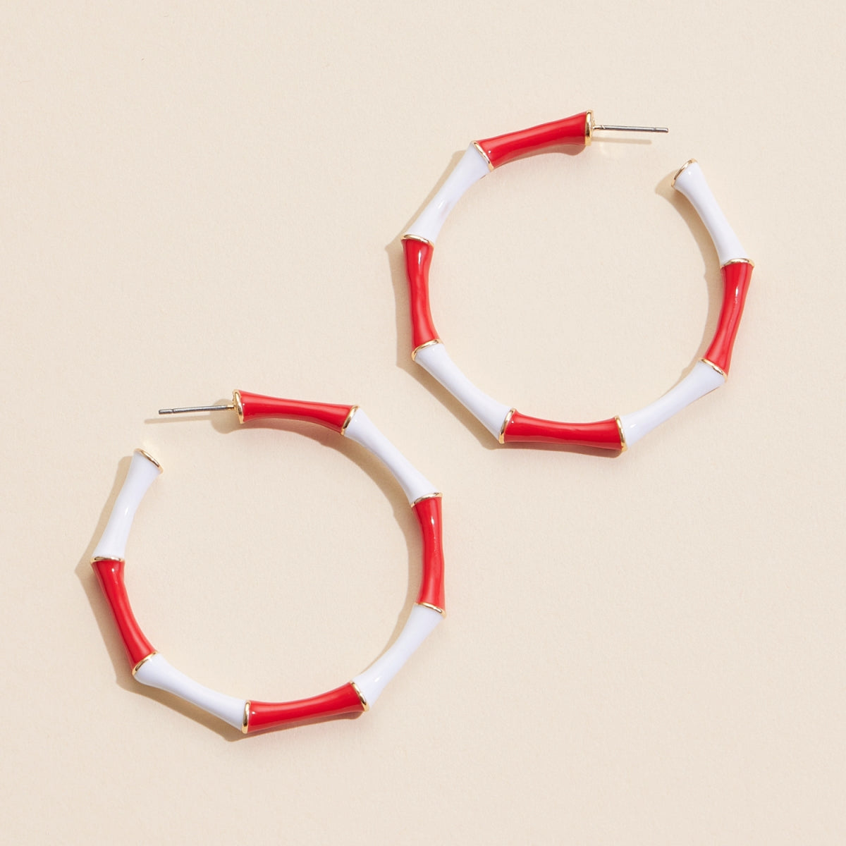 Color Block Enamel Hoop Earrings