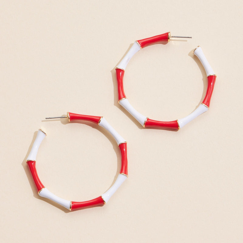 Color Block Enamel Hoop Earrings