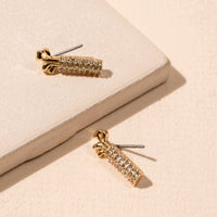 Golf Bag 18K Gold Dip Stud Earrings