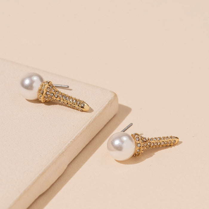 Gold Ball & Pin 18K Gold Dip Stud Earrings