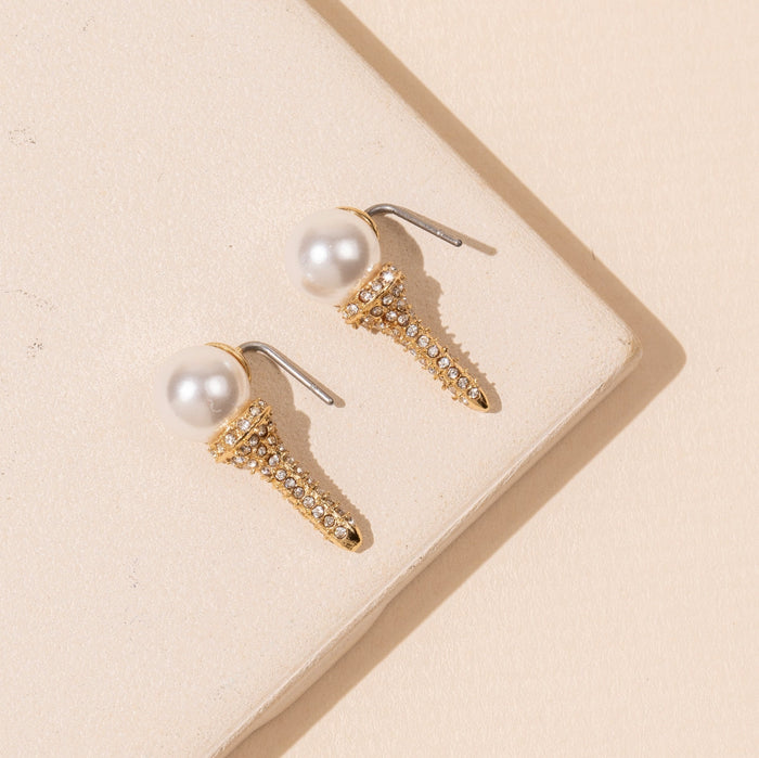 Gold Ball & Pin 18K Gold Dip Stud Earrings