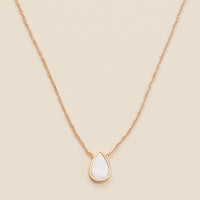 Tear Drop Shell Charm Short Necklace