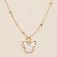 Butterfly Shell Charm Short Necklace