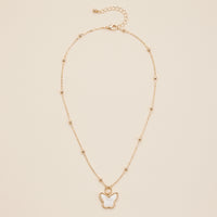 Butterfly Shell Charm Short Necklace