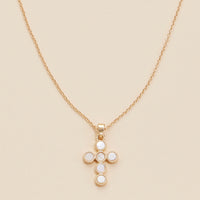 Cross Shell Charm Short Necklace