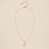 Cross Shell Charm Short Necklace