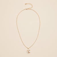 Floral Shell Charm Short Necklace