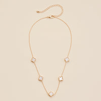 Floral Shell Charms Short Necklace