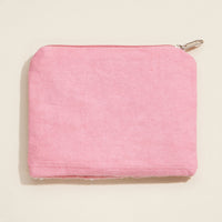 Beaded Pink Flamingo Zip Pouch – Glam Pearl-Embellished Clutch