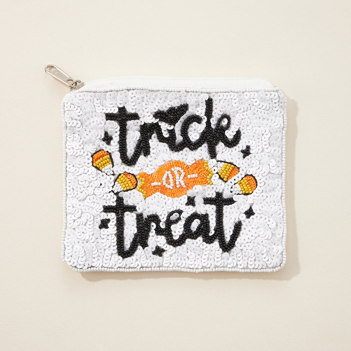 Trick or Treat Seed Bead Canvas Pouch