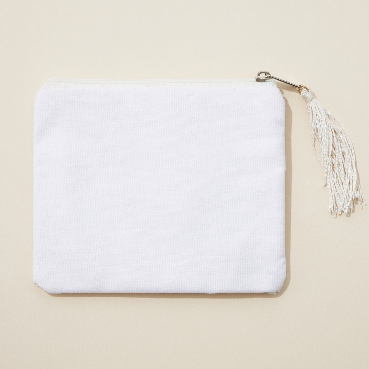 BRIDE AB Stone Seed Bead Canvas Pouch with a Tassel