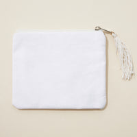BRIDE AB Stone Seed Bead Canvas Pouch with a Tassel