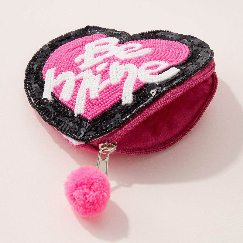 "BE MINE" Heart Shaped Coin Pouch