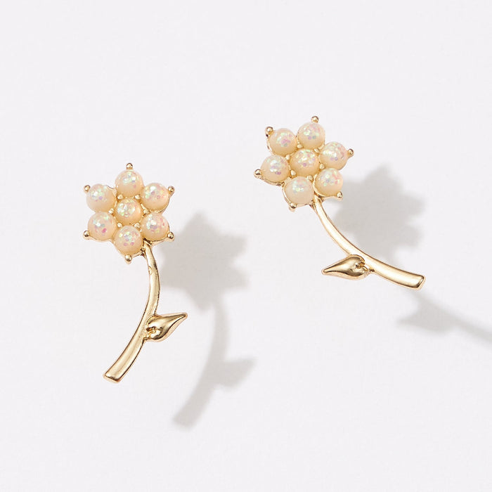 Opal Flower Earring