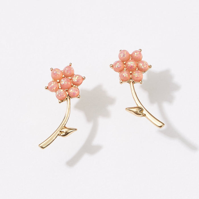 Opal Flower Earring