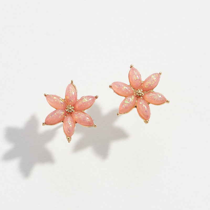 Earthy Opal Flower Earrings