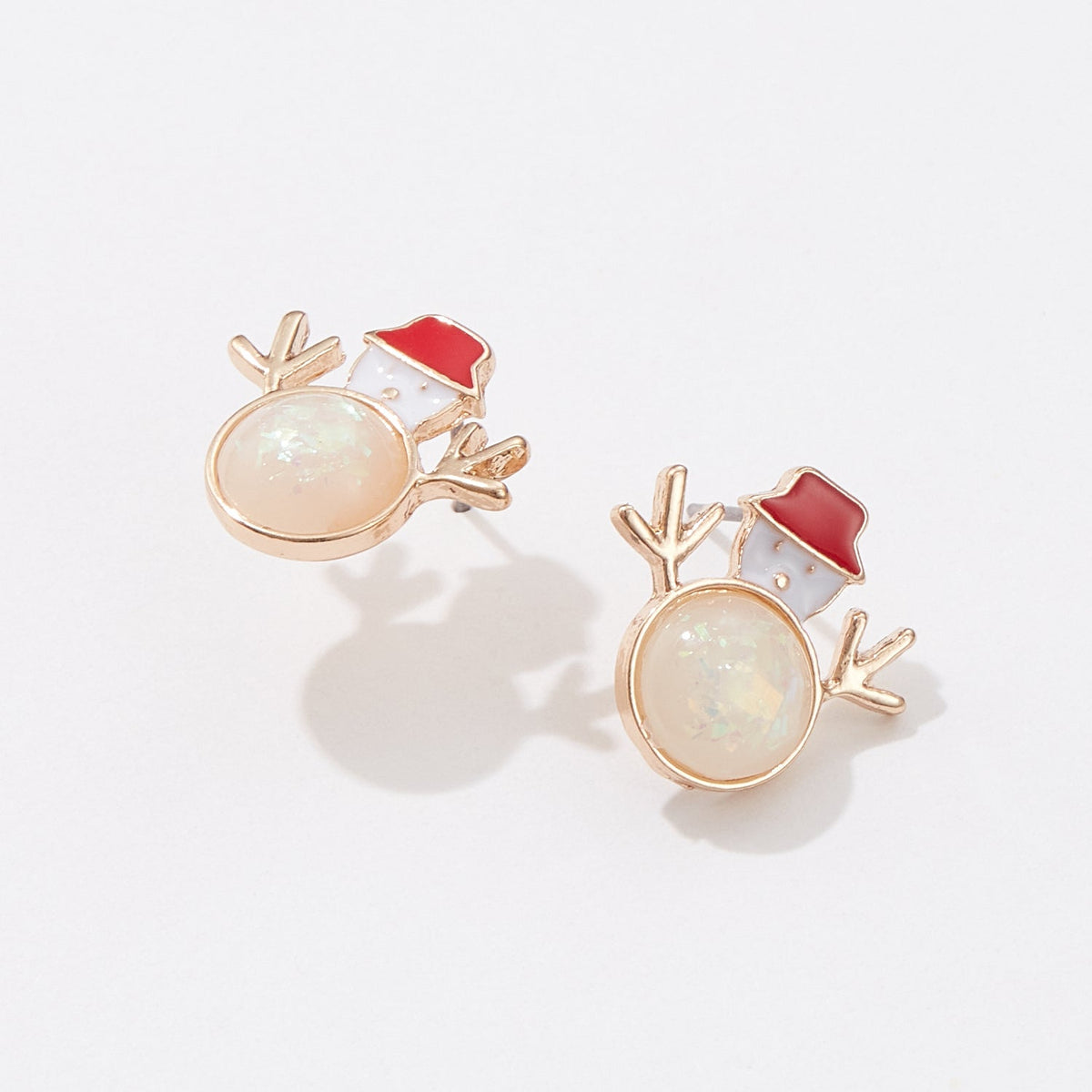 Opal Snowman Stud Earrings
