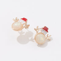 Opal Snowman Stud Earrings