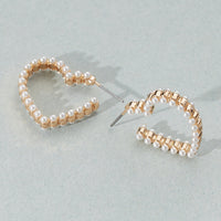 Heart Pearl Hoop Earrings