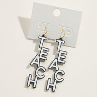 TEACH Enamel Drop Earrings