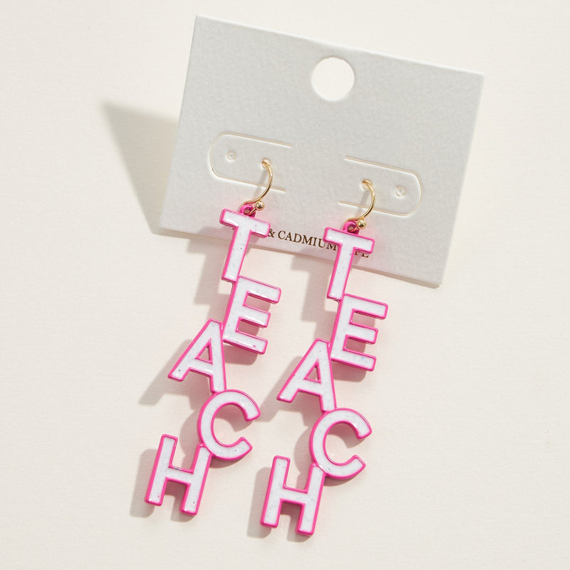 TEACH Enamel Drop Earrings