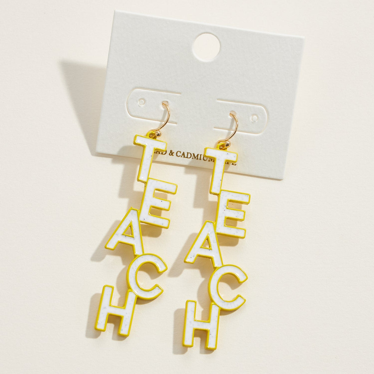 TEACH Enamel Drop Earrings