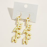 TEACH Enamel Drop Earrings