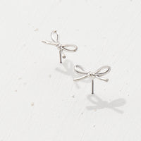 Dainty Metal Gold Bow Stud Earrings – Minimalist & Elegant Knot Earrings