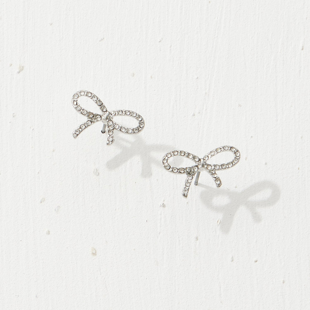 Rhinestone on Metal Ribbon Earrings