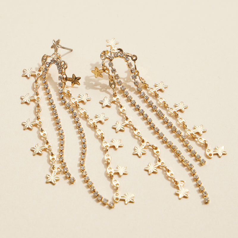 Sparkling-Star-Dangle-Earrings