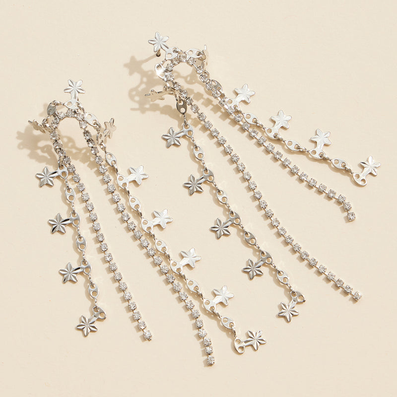 Sparkling-Star-Dangle-Earrings