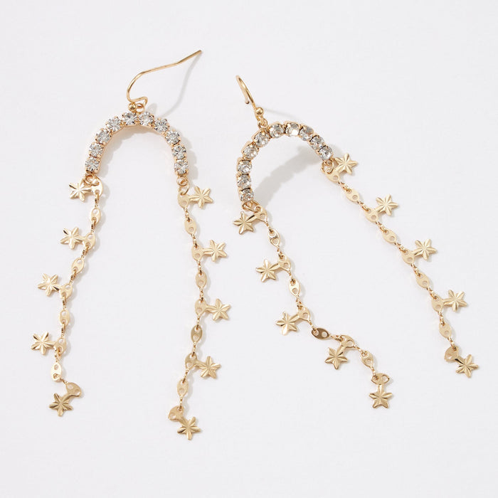 Classic Cubic Zirconia with Star Charm Earrings