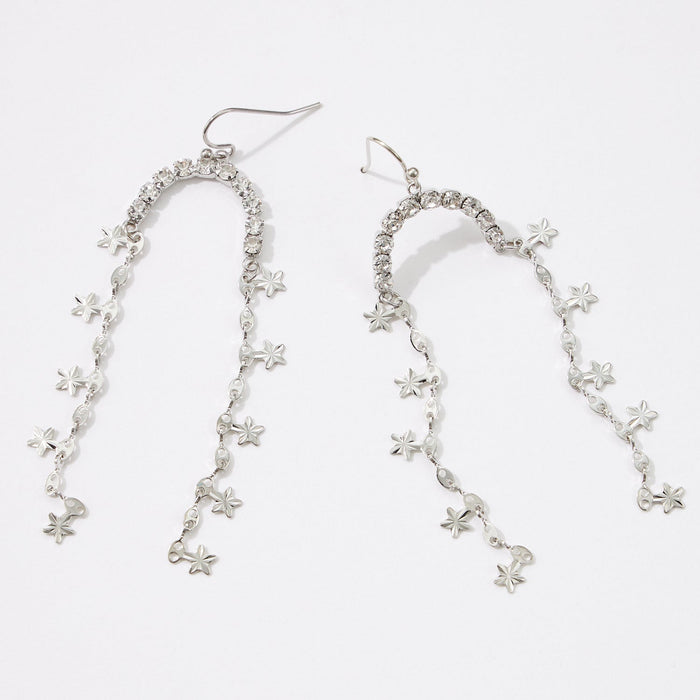 Classic Cubic Zirconia with Star Charm Earrings