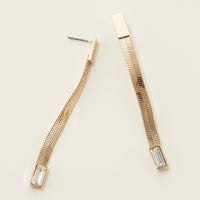 linked color rhinestone fringe earrings