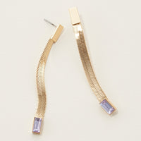 linked color rhinestone fringe earrings