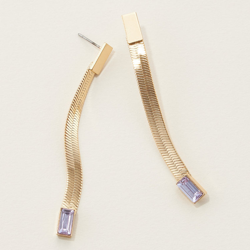 linked color rhinestone fringe earrings