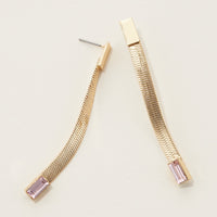 linked color rhinestone fringe earrings