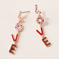 "Love" Linear Earrings for Valentine's Day or Special Day