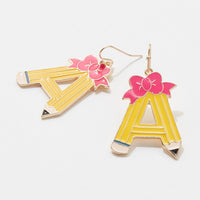 Pencil Enamel Dangling Earrings for Teacher's Day