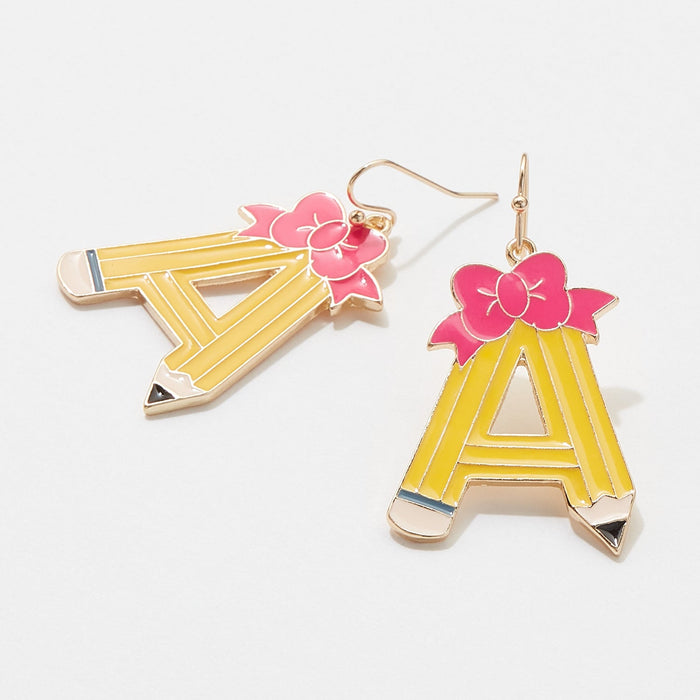 Pencil Enamel Dangling Earrings for Teacher's Day