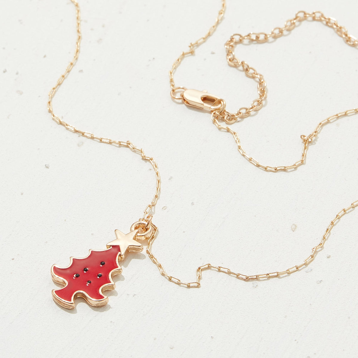 Christmas Tree Epoxy Pendant Necklace