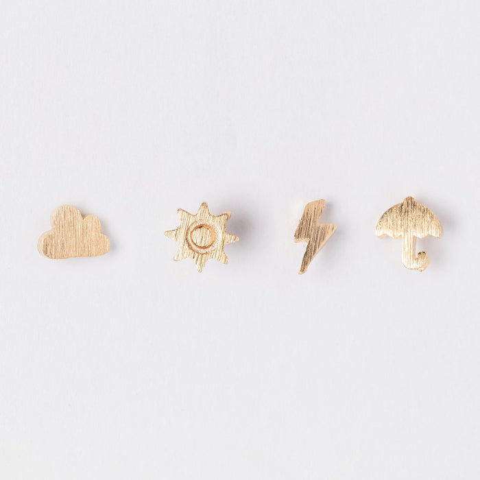 18K Gold Dipped Multi Post Earrings Set