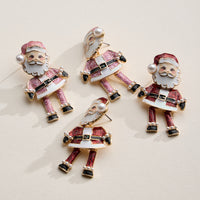 Santa Drop Earrings with a Pearl Hat Accent 