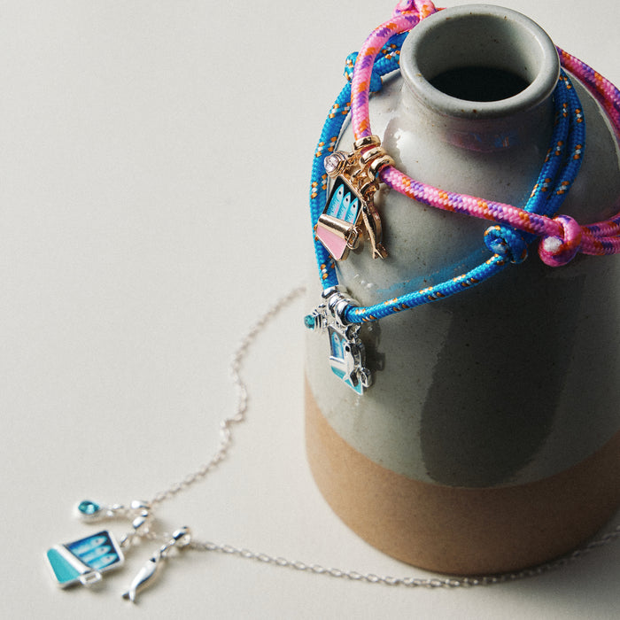 Woven Sardine Charm Bracelet—Fish Motif with Pull Tie