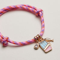 Woven Sardine Charm Bracelet—Fish Motif with Pull Tie