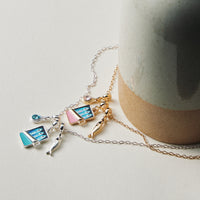 Gold Plated Fish Sardine Can Coastal Charm Necklace