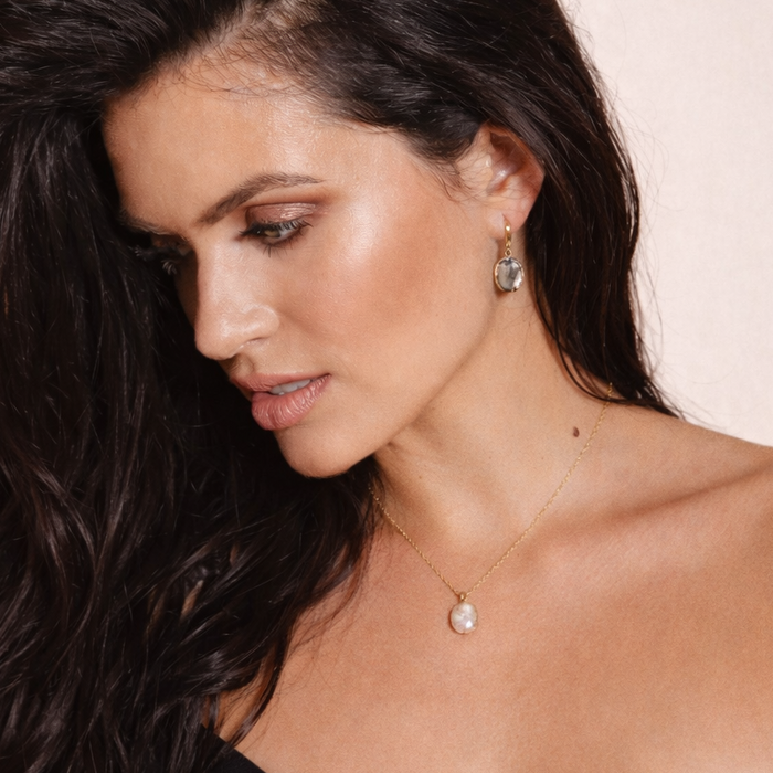 Golden Blush Baroque Pearl Pendant Necklace