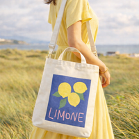 Limone Canvas Tote Bag – Zip-Top Crossbody & Shoulder Bag