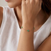 Mini Quatrefoil Station Bracelet | Delicate Multi Charm Jewelry